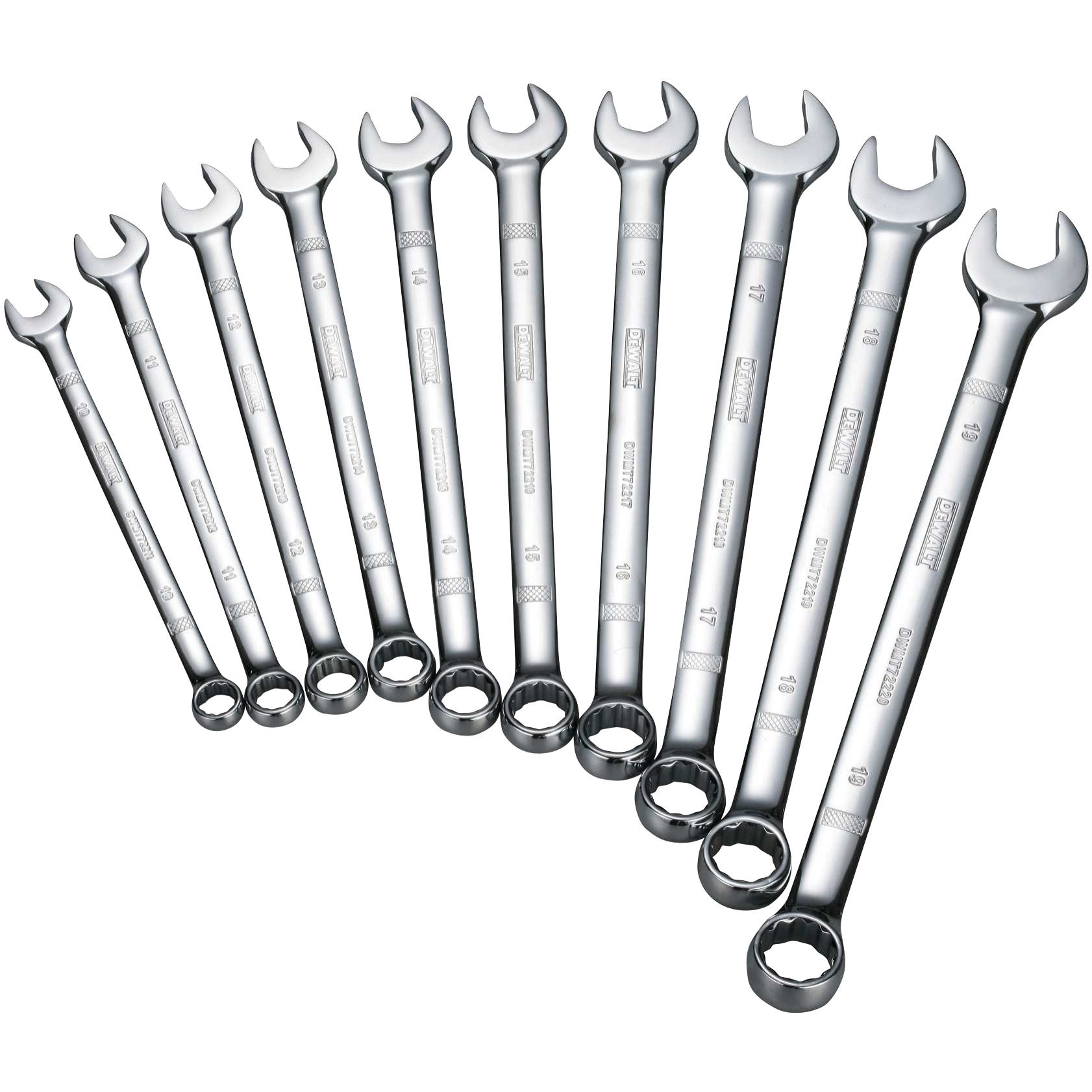 Photo of multiple DeWalt wrenches on a transparent background